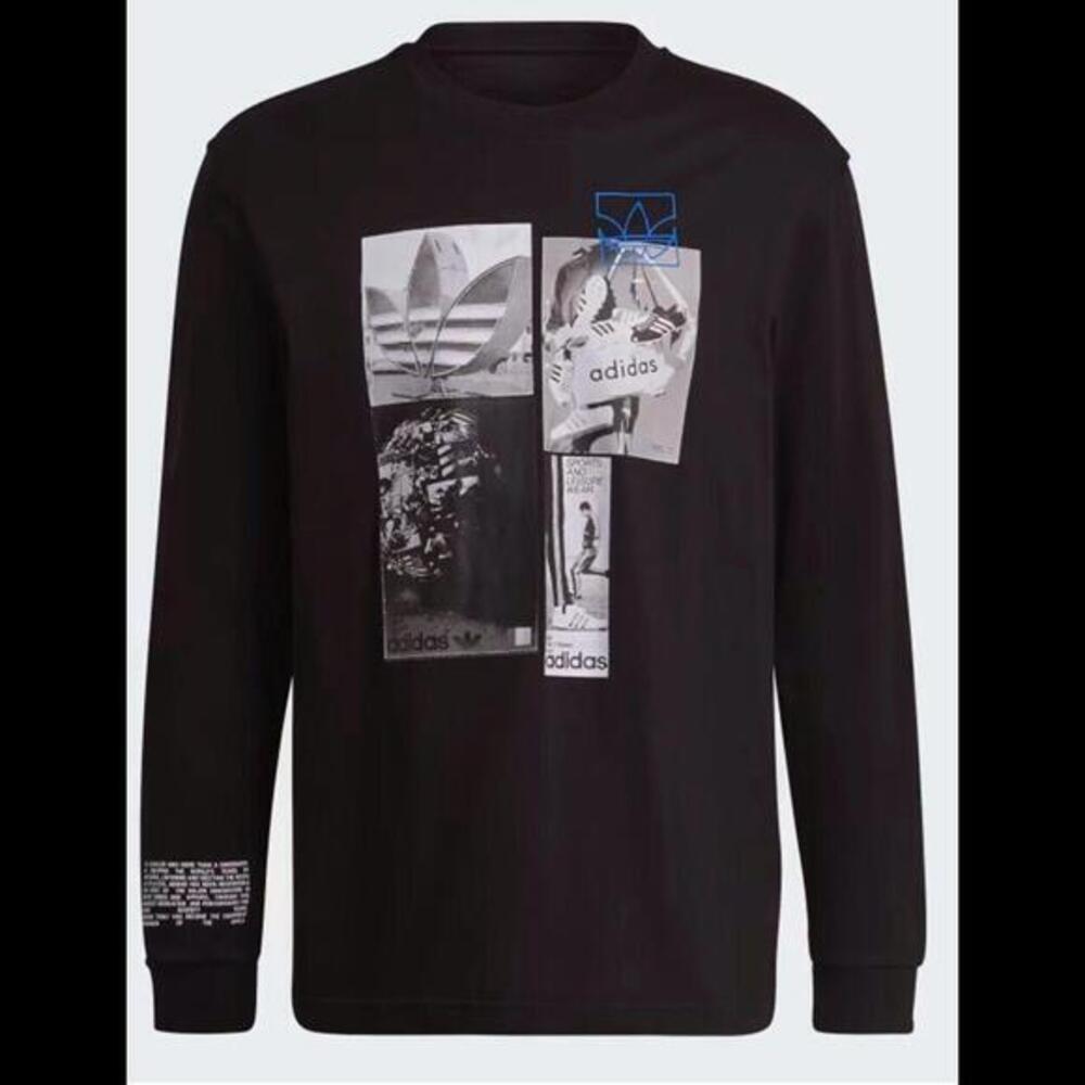 Adidas Originals‎ Common Memory Long Sleeve T-Shirt Black Men's 2XL